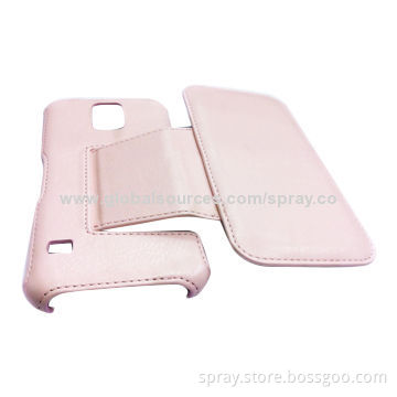 Synthetic Folio Book Open PU Leather Mobile Case for Samsung Galaxy S5 with Access to All Ports